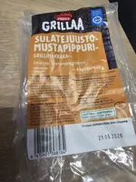 Sulatejuustomustapippurigrillimakkara