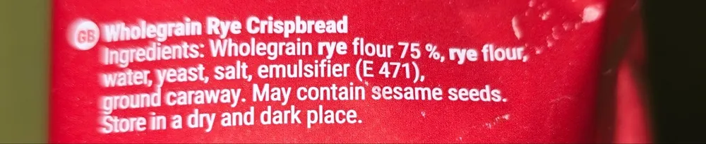Wholegrain Rye Crispbread