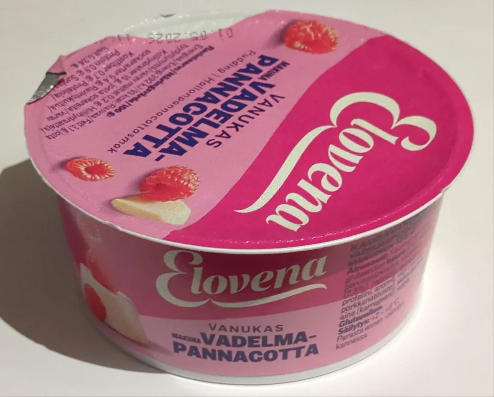 Vanukas / vadelma-pannacotta