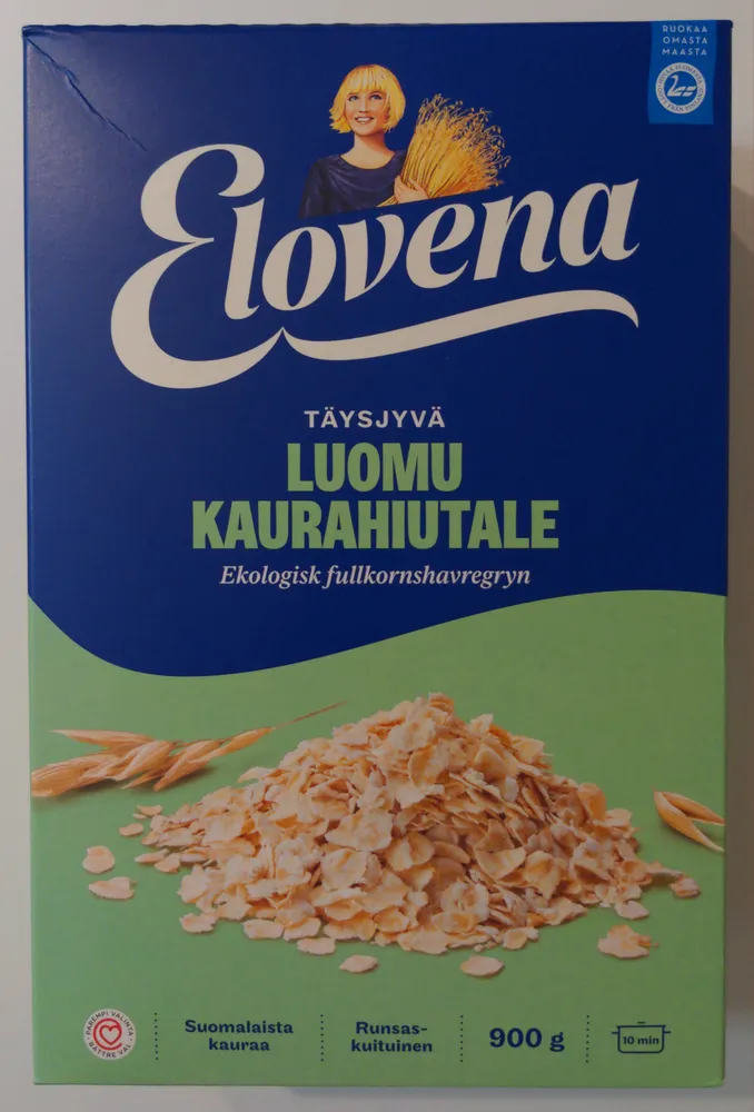 Täysjyvä luomu kaurahiutale