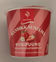 Riisipuuro mansikkakastikkeella