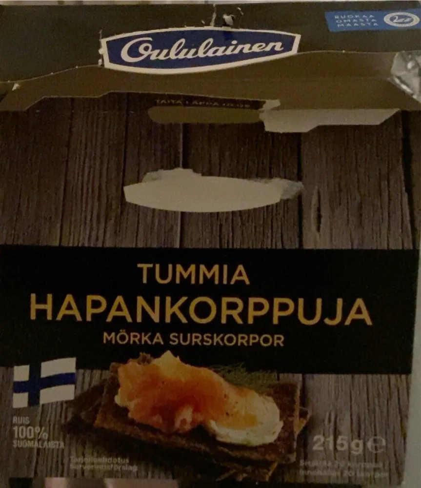 Oululainen Tummia Hapankorppuja 215G Hapankorppu