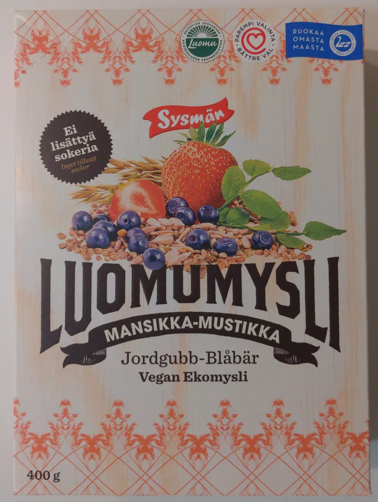 Luomumysli Mansikka-Mustikka