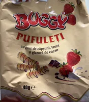 Pufuleți cu gust de căpșuni, iaurt și glazură de cacao