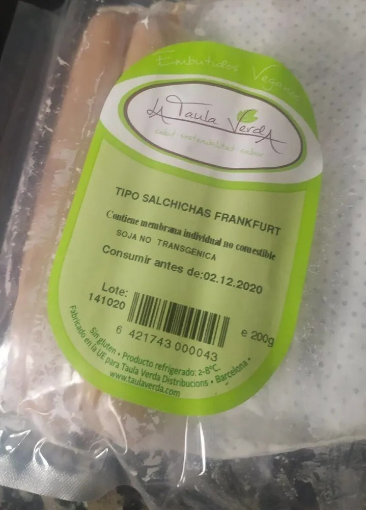 Tipo Salchichas de Frankfurt Veganas