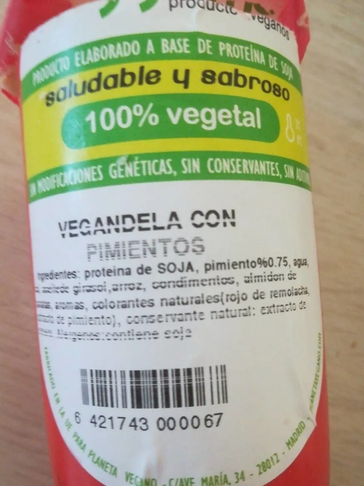 Vegandela con pimientos