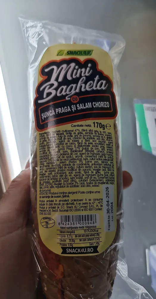 Mini Baghetă Cu Sunca Praga Si Salam Chorizo