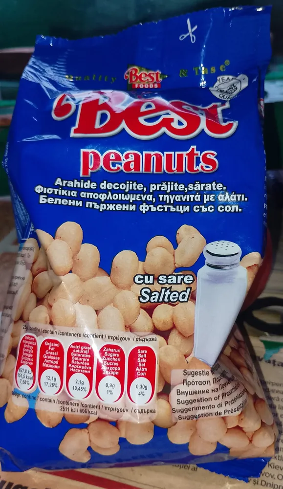 Arahide decojite, prăjite, sărate