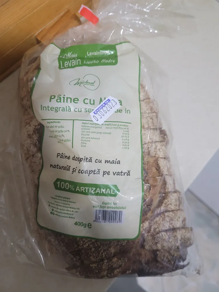 Pâine cu maia integrală cu semințe de in