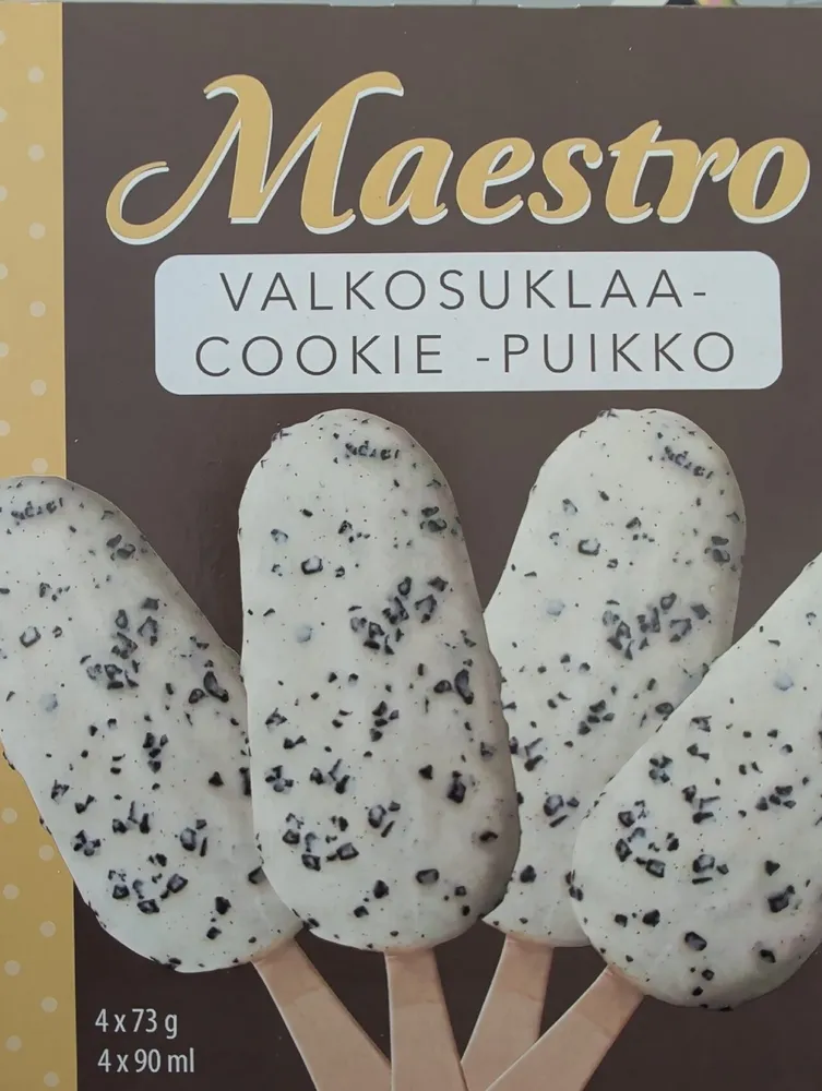 Valkosuklaa-cookie -puikko