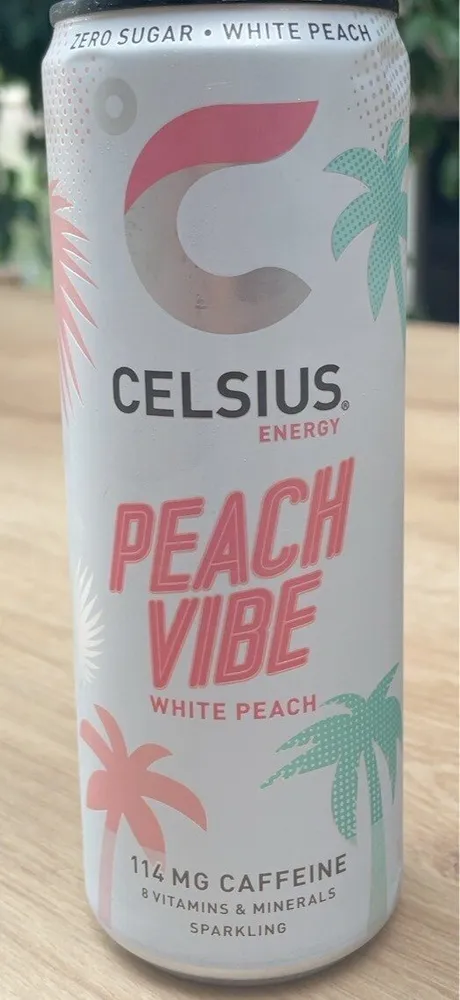 Celsius Energy Peach Vibe White Peach