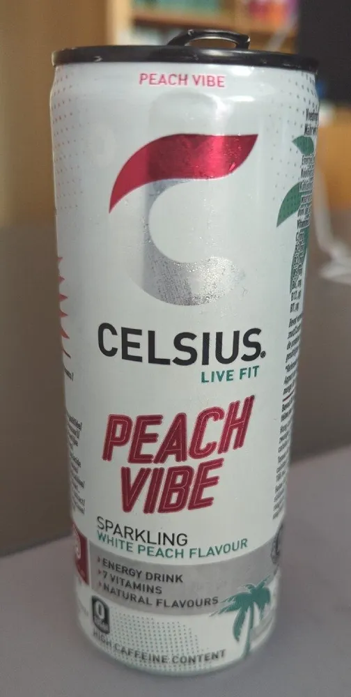 PEACH VIBE SPARKLING WHITE PEACH FLAVOUR ENERGY DRINK