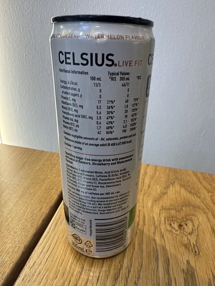 Sparkling Strawberry Watermelon Flavour Energy Drink