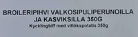 Broileripihvi valkosipuliperunoilla