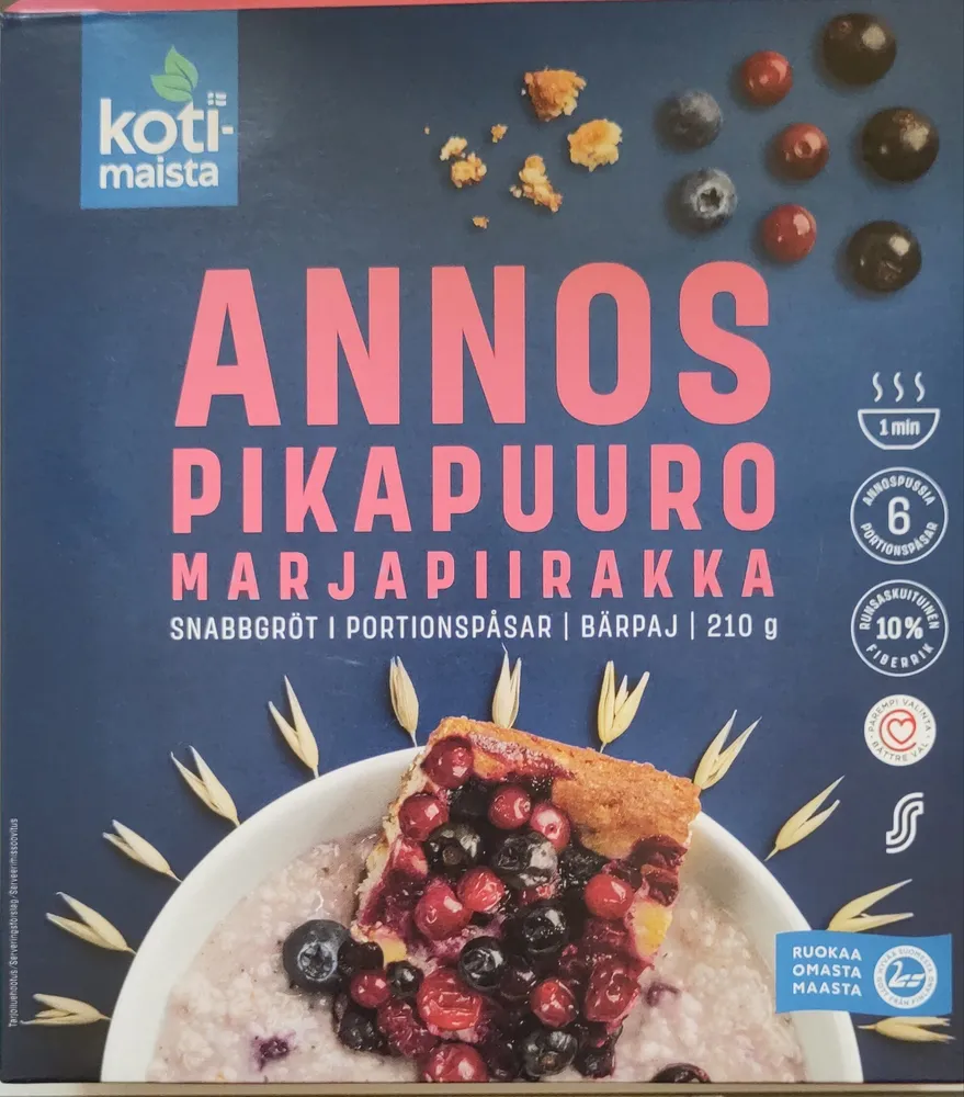 Kardemummalla maustettu marjainen pikapuuro