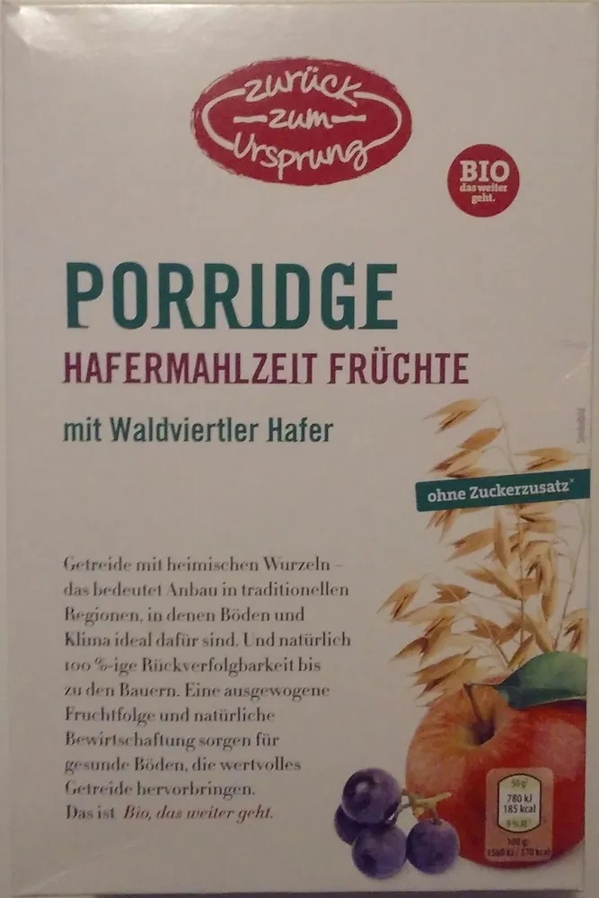 Porridge Hafermahlzeit Früchte mit Waldviertler Hafer