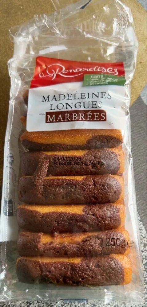 Madeleine longue marbree