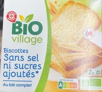 Biscottes sans sel ni sucres ajoutés, au blé complet