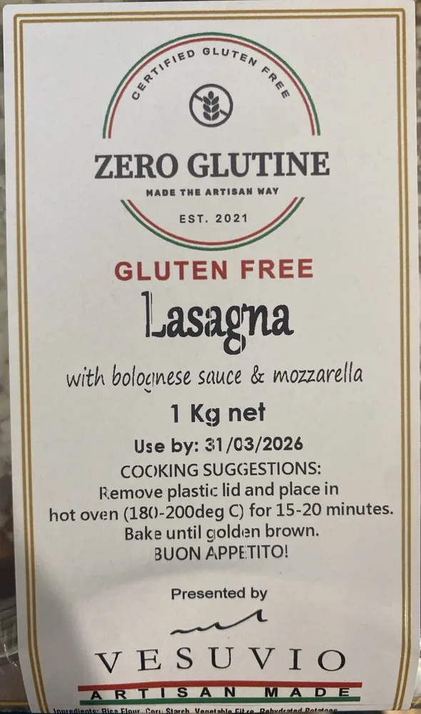 Zero Glutine Lasagne
