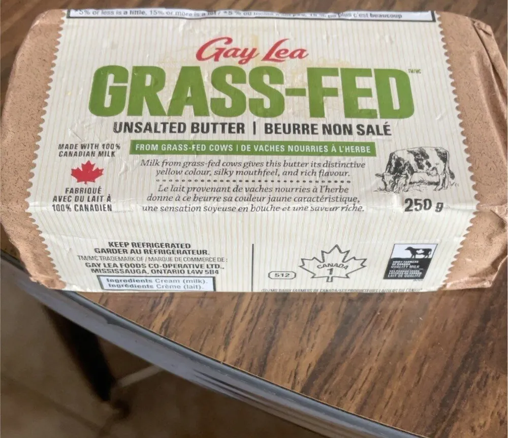 Grass fed unsalted butter