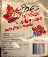 Canneberges séchées sucrées