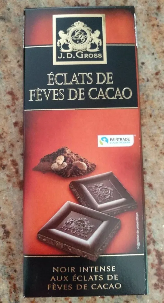 Chocolat noir Intense aux éclats de fèves de cacao