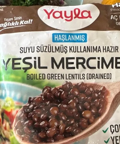 Suyu süzülmüş kullanıma hazır yeşil mercimek