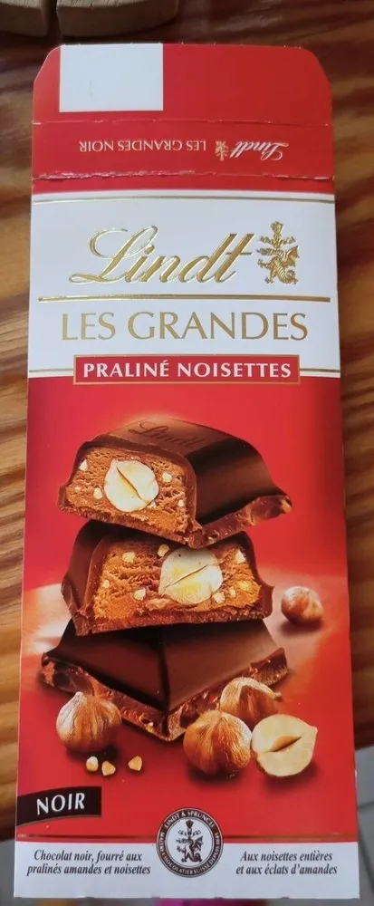 Chocolat noir fourré aux pralinés amandes et noisettes