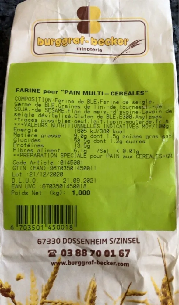 Farine pour ´Pain Multi-Cereales’