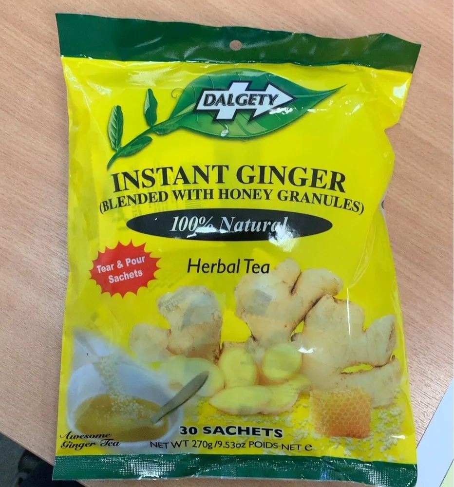Instant ginger blend with honey granules