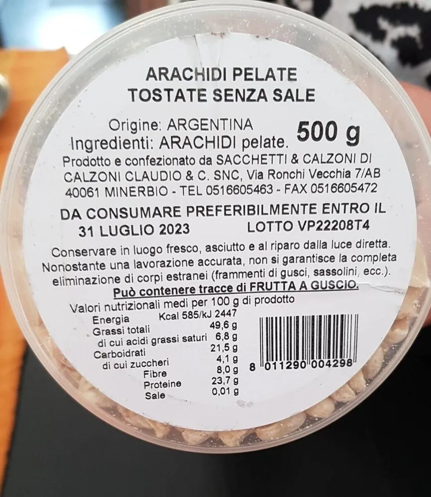 Arachidi pelate tostate senza sale
