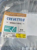 Crevettes d'élevage entières cuites réfrigérées
