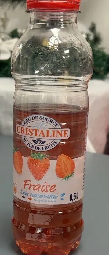 Eau de source au jus de fruits fraise