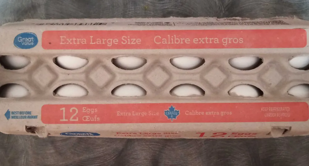12 Extra-Large Chicken Eggs (1egg = 58 g)