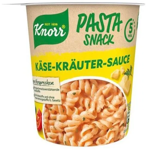 Pasta snack  with cheese and herbs