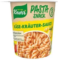 Pasta snack  with cheese and herbs