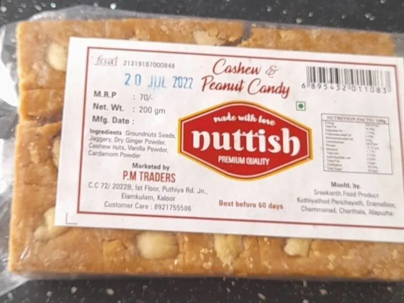 Cashew and peanut candy