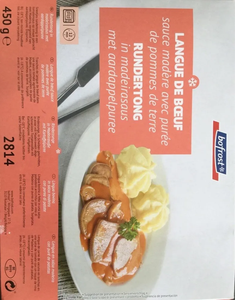 Rundertong in madeirasaus met aardappelpuree