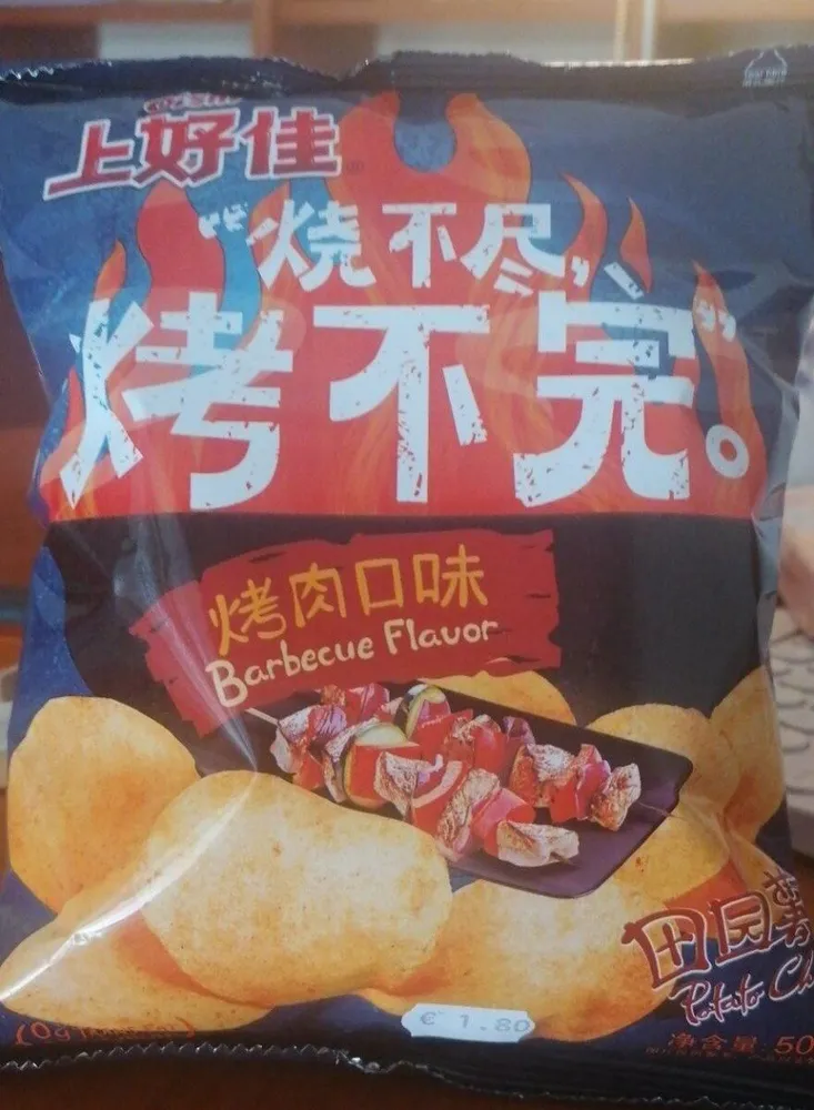 烤不尽 烤不完   烤肉口味 Barbecue Falvor potato chips