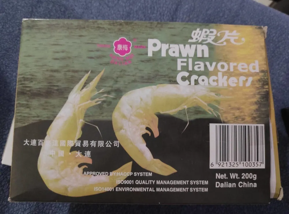 Prawn flavored crackers
