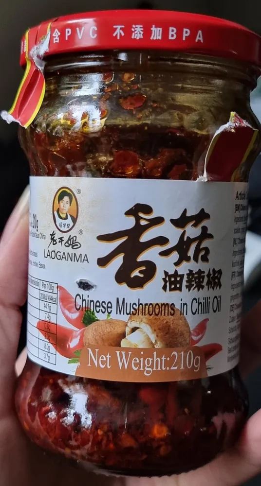 Chinese mushrooms in chili oil