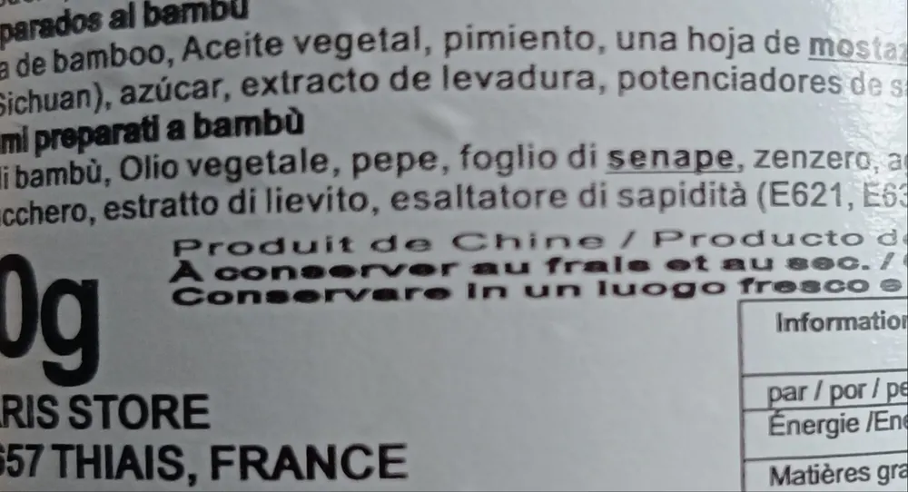 Légumes préparés au bambou