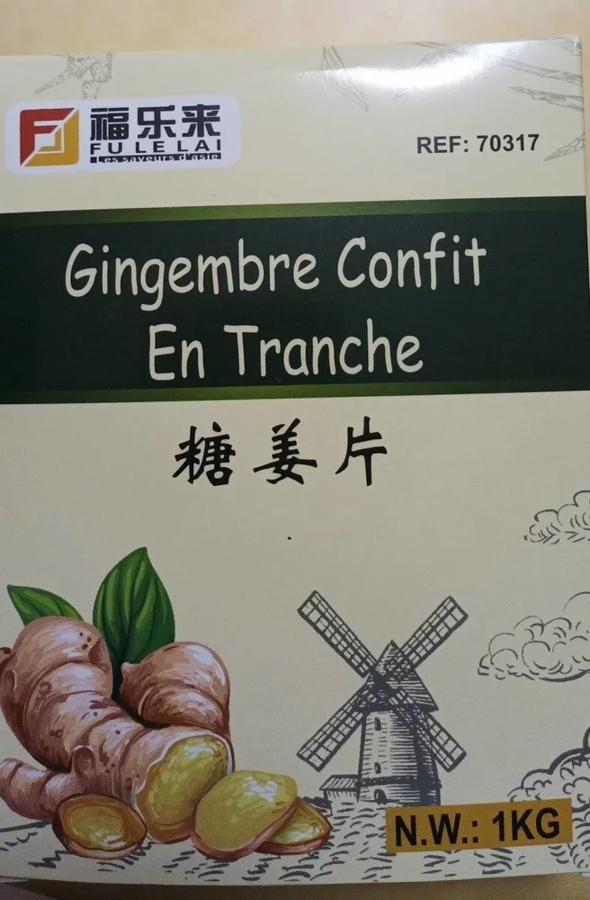 Gingembre confit en tranches