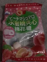 Espumas dulces rellenos con sabor a melocoton