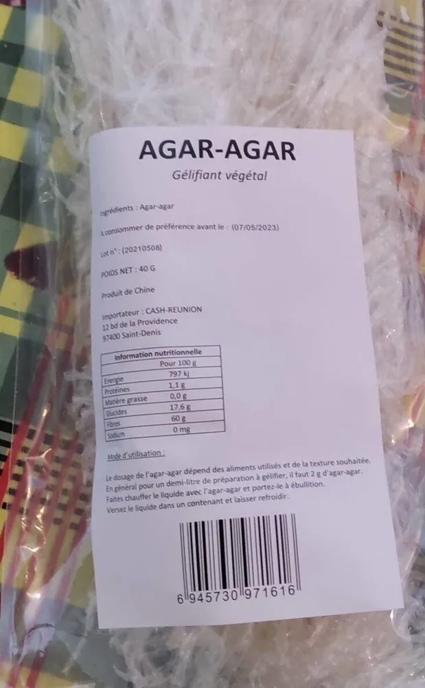 Agar-agar gélifiant végétal