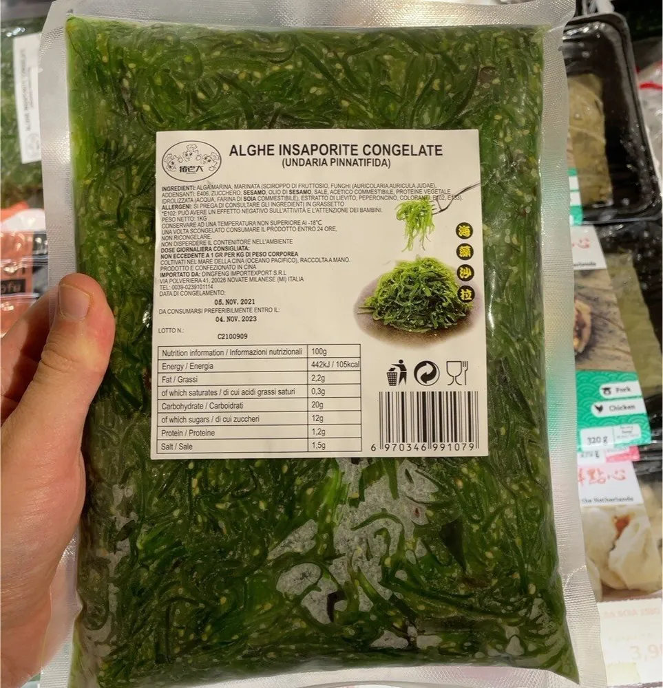 Alghe insaporite congelate