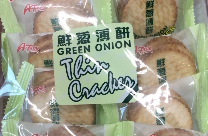 At green onion thin cracker