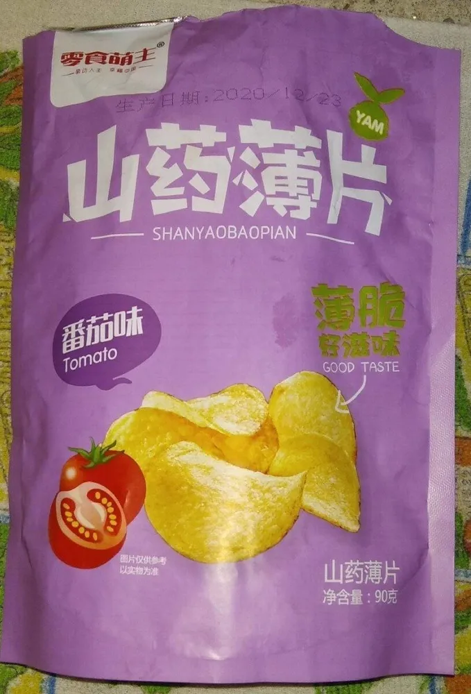 Shanyaobaopian (snack crujiente - sabor a tomate)