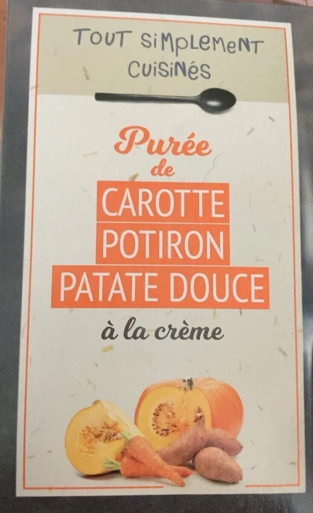 Purée de carotte, potiron et patate douce à la crème