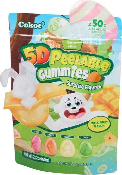 5D Peelable Gummies Surprise Figures, Mixed Fruit Flavor